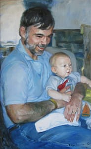 Dad and child oil portrait img_6